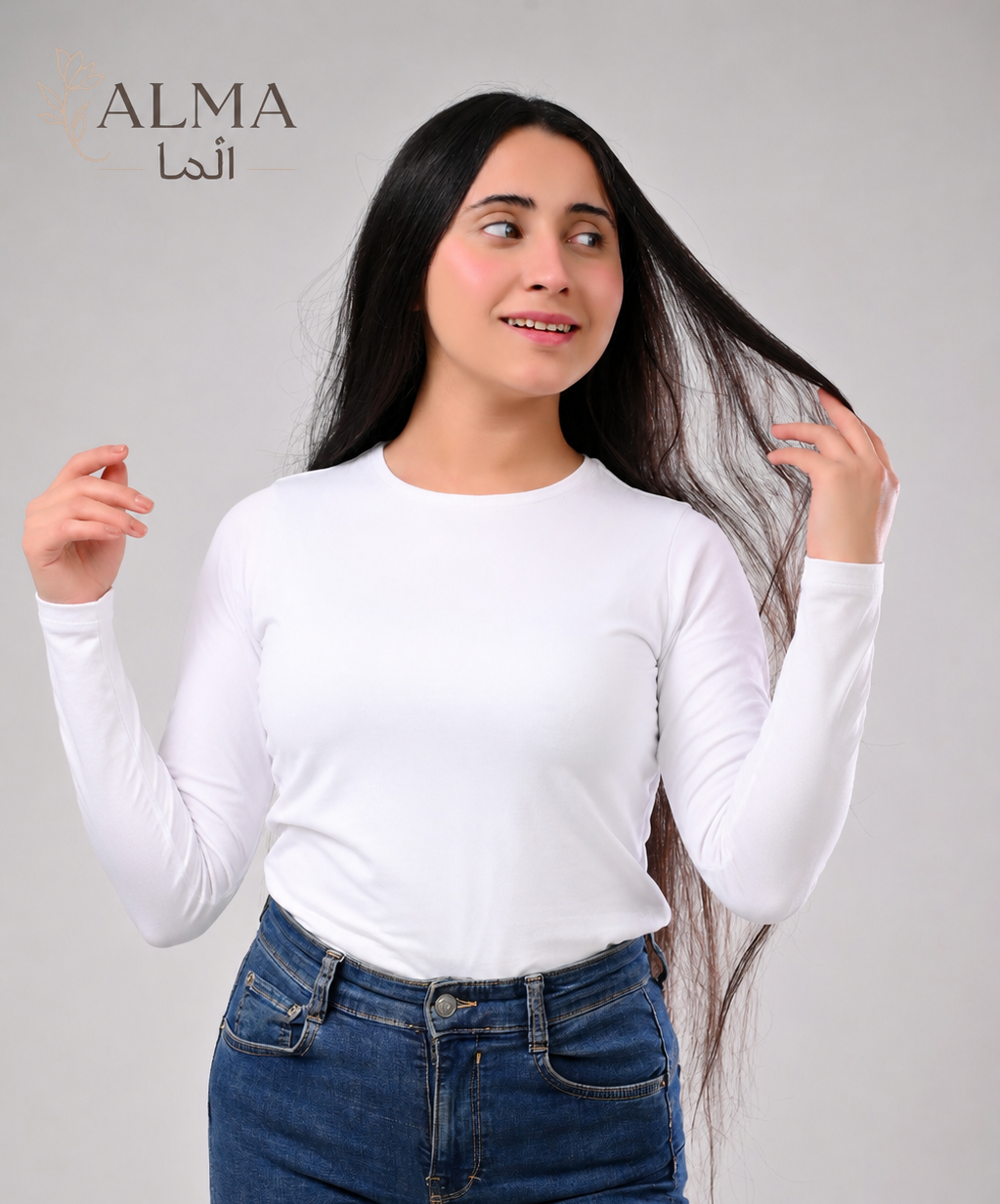Basic Top Double Layer Full Sleeve - WHITE