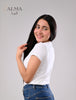 Basic Top Double Layer Short Sleeve - WHITE