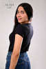 Basic Top Double Layer Short Sleeve - BLACK